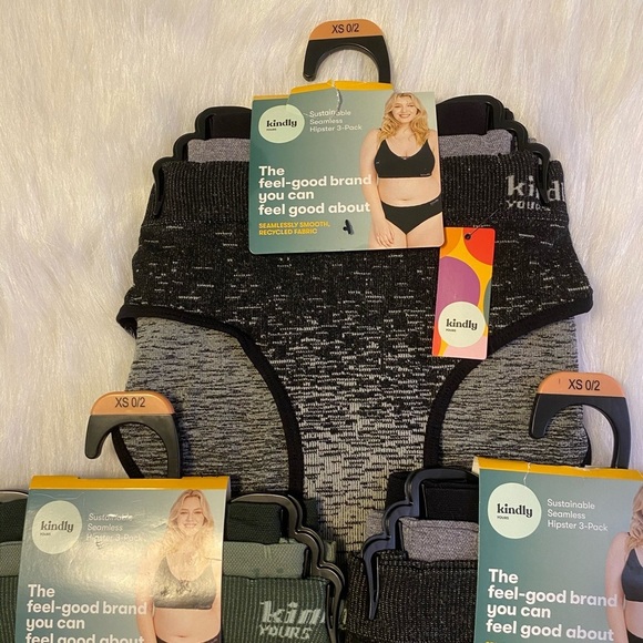 Kindly Yours Panties Womens Size XS Green Black Seamless Hipster Panty Bundle - Picture 4 of 8